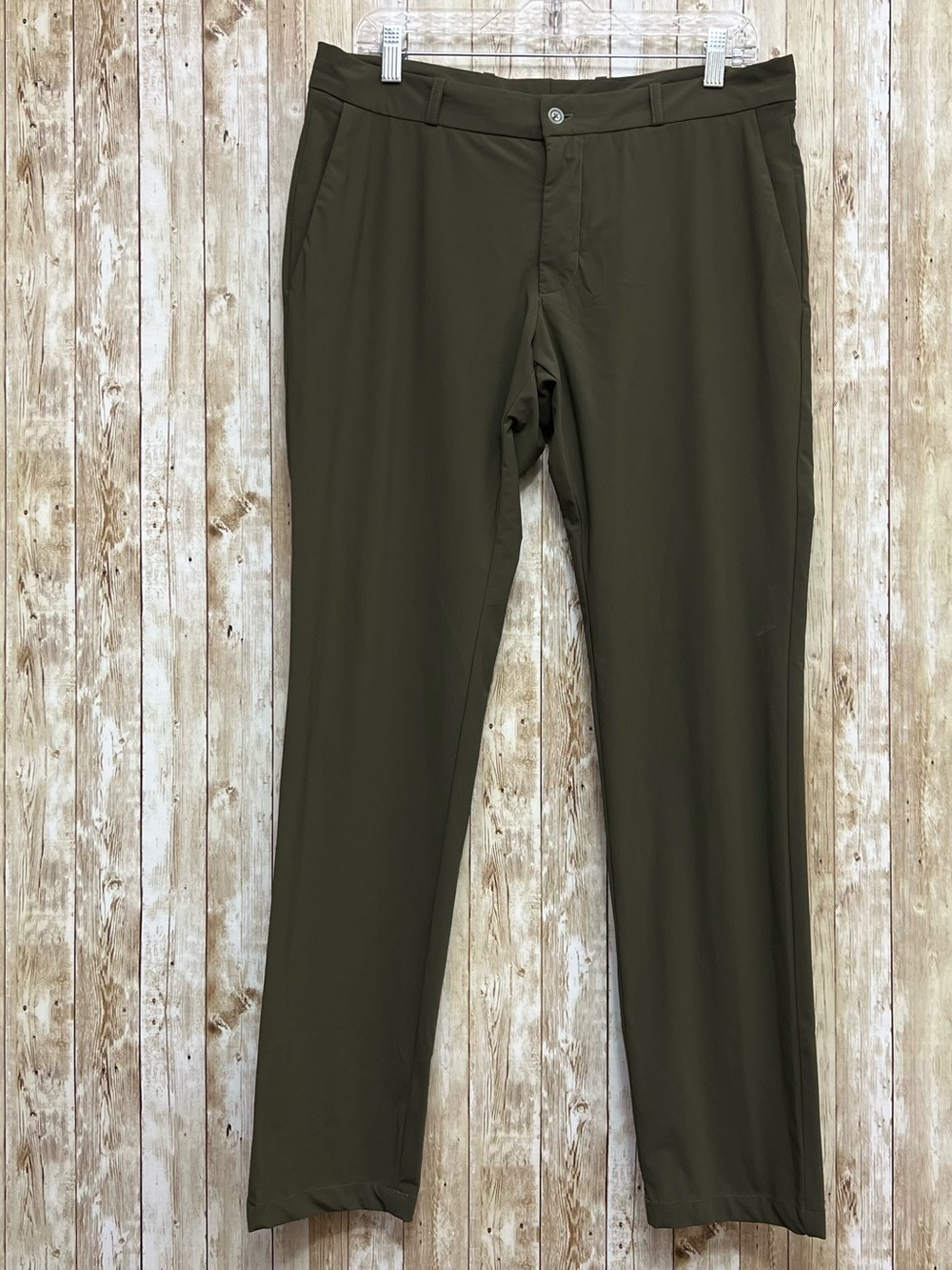 Maceoo Men's Olive Green Superstretchy Relaxed Dress Pants